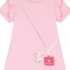 Girls Pink Logo Bag Dress, 2, hi-res