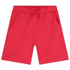 Girls White & Red Floral Shorts Set, 1, hi-res