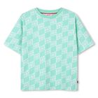 Boys Aqua & White Check Logo T-Shirt, 2, hi-res