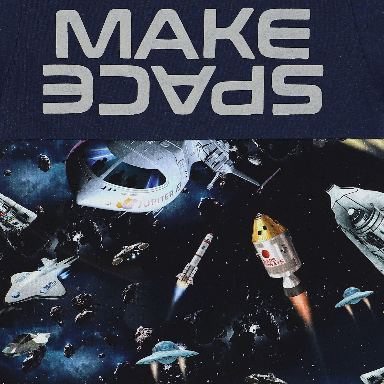 Boys Navy Blue Space T-Shirt, 1, hi-res