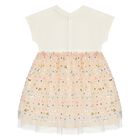 Younger Girls Ivory & Pink Logo Dress, 1, hi-res