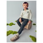 Boys Grey Cargo Trousers, 1, hi-res