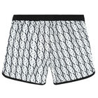 Boys White & Black Logo Swim Shorts, 2, hi-res