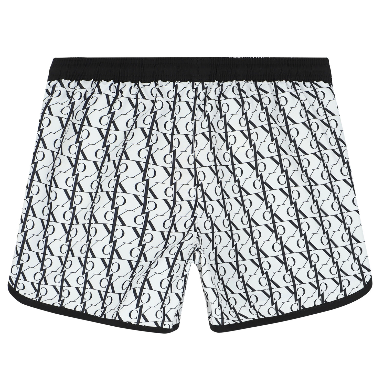 Boys White & Black Logo Swim Shorts, 2, hi-res image number null
