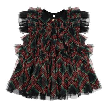 Baby Girls Green & Red Tartan Tulle Etta Dress