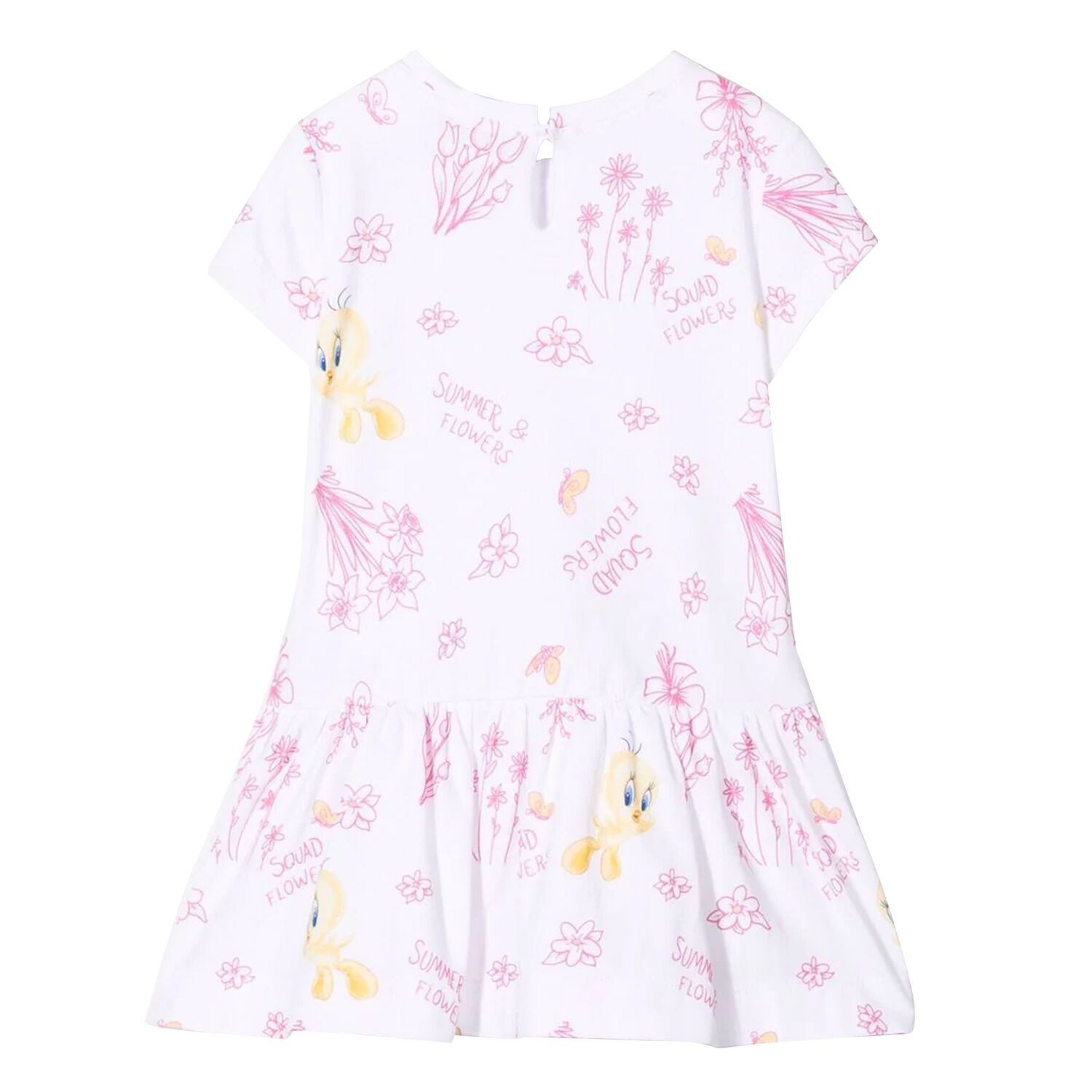 Younger Girls White Tweetie Pie Dress, 1, hi-res