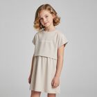 Girls Ivory Logo Dress, 2, hi-res