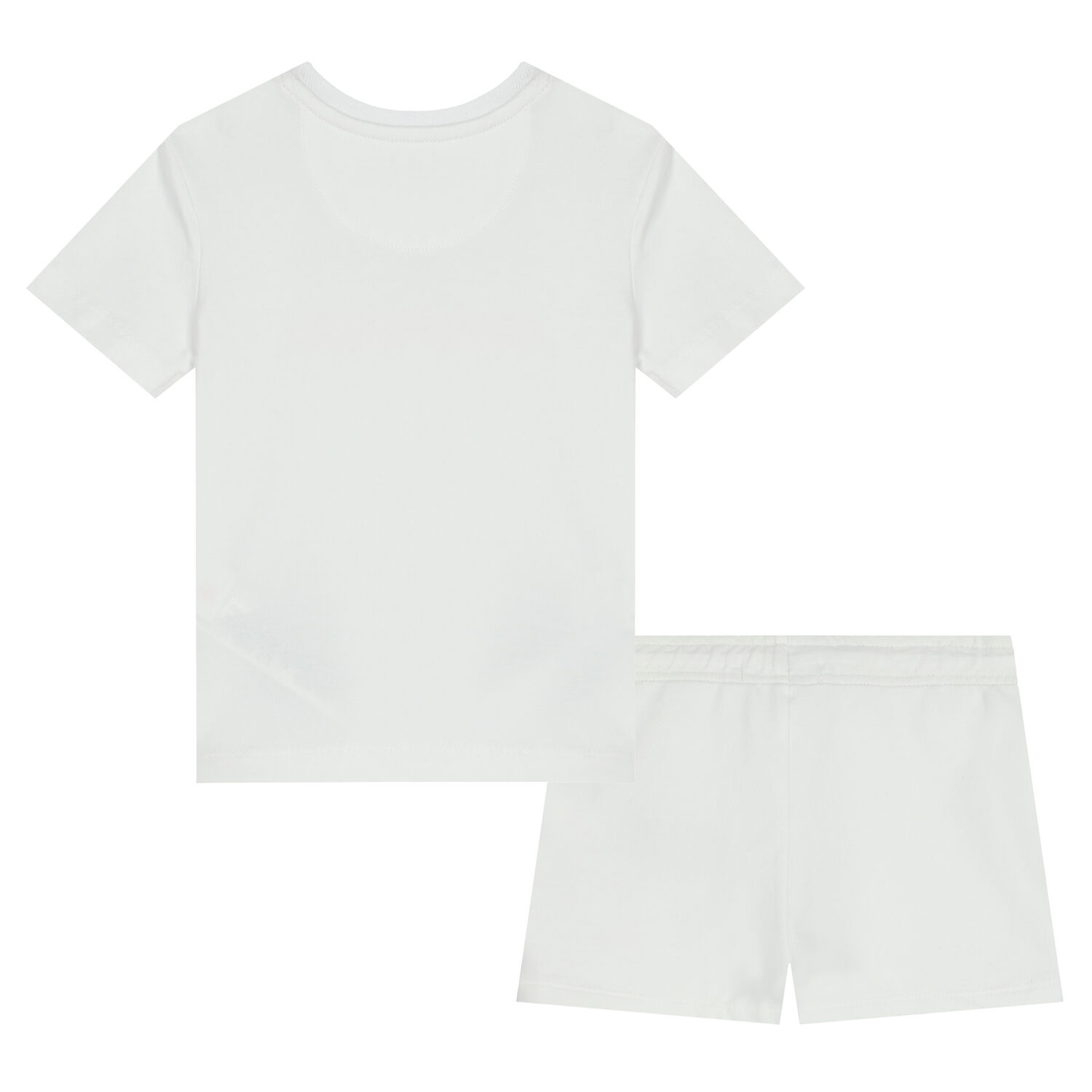 Younger Girls White Logo Shorts Set, 1, hi-res