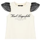 Girls Ivory Logo Top, 1, hi-res