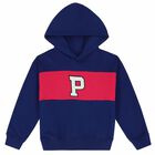 Girls Blue & Pink Hooded Top, 1, hi-res