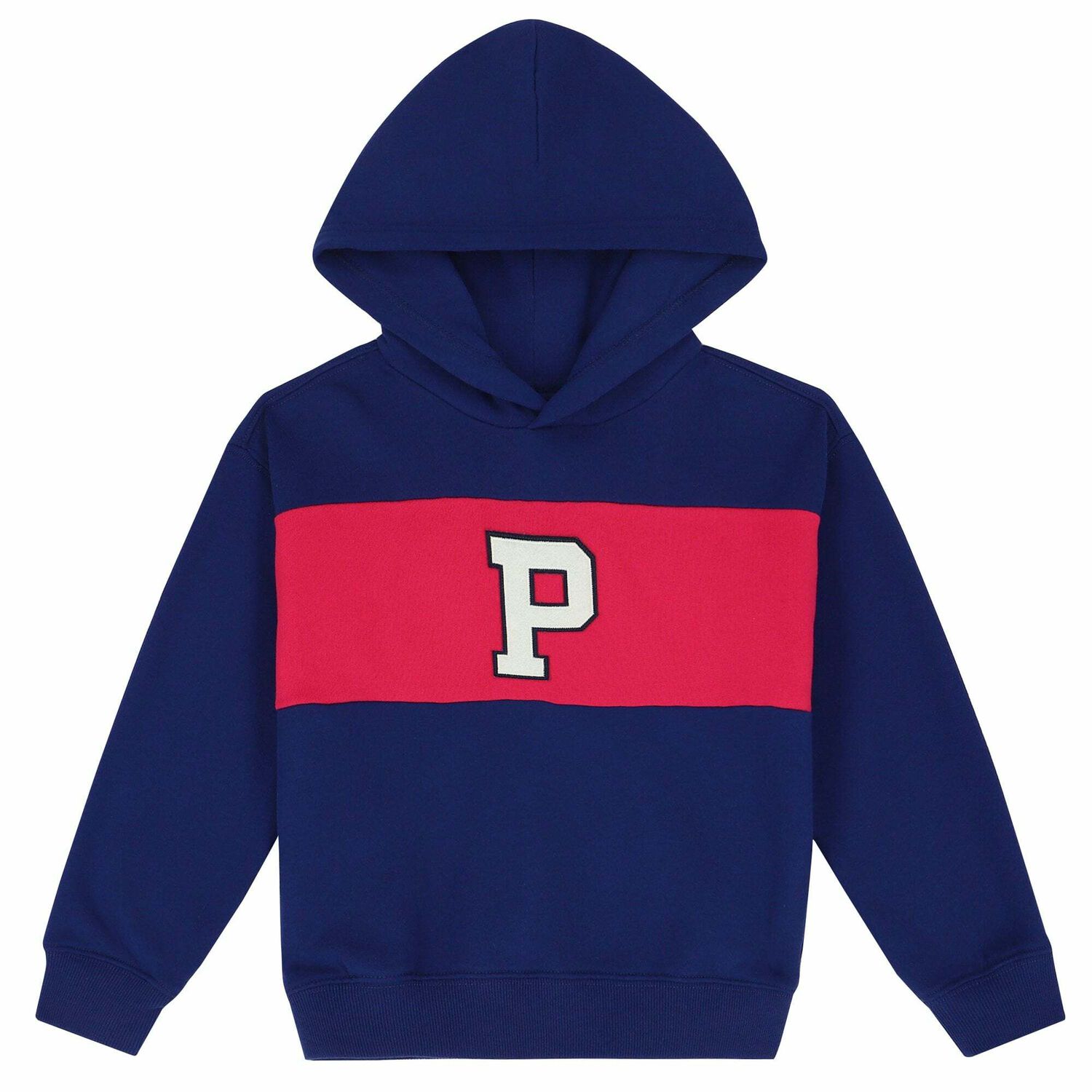 Girls Blue & Pink Hooded Top, 1, hi-res