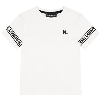 Boys Mini Me White Logo T-Shirt