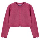 Girls Pink Knitted Cardigan, 1, hi-res