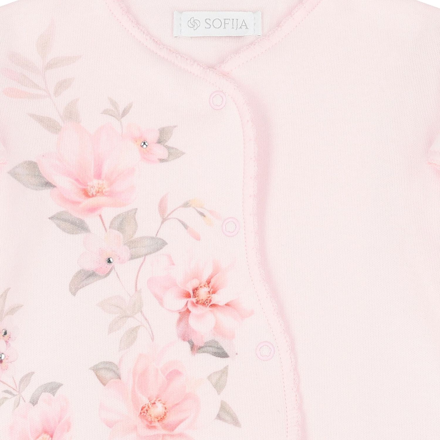 Baby Girls Pink Floral Babygrow, 1, hi-res