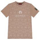 Boys Beige Logo T-Shirt, 3, hi-res