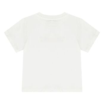 Younger Girls Ivory Horse Logo T-Shirt
