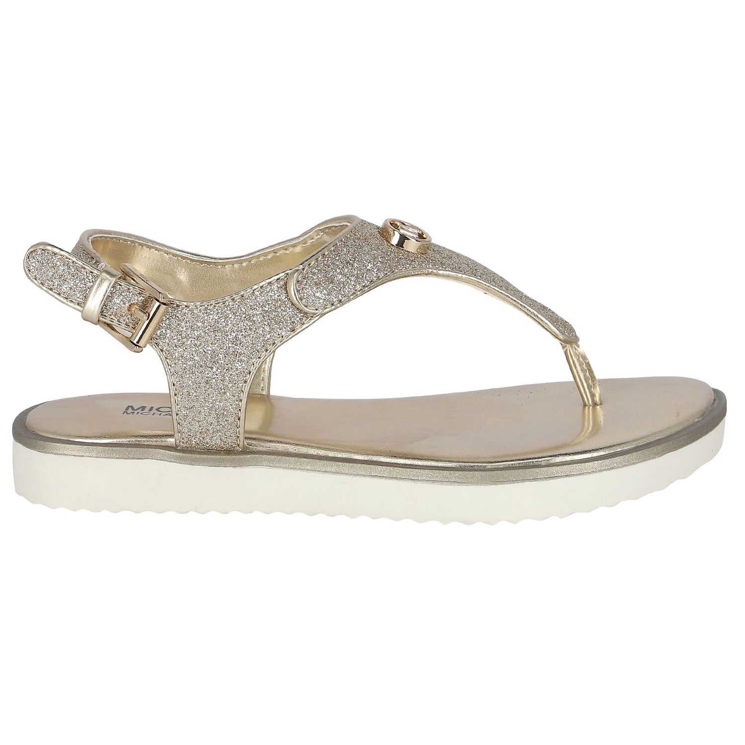 Girls Ivory & Gold Sandals, 1, hi-res
