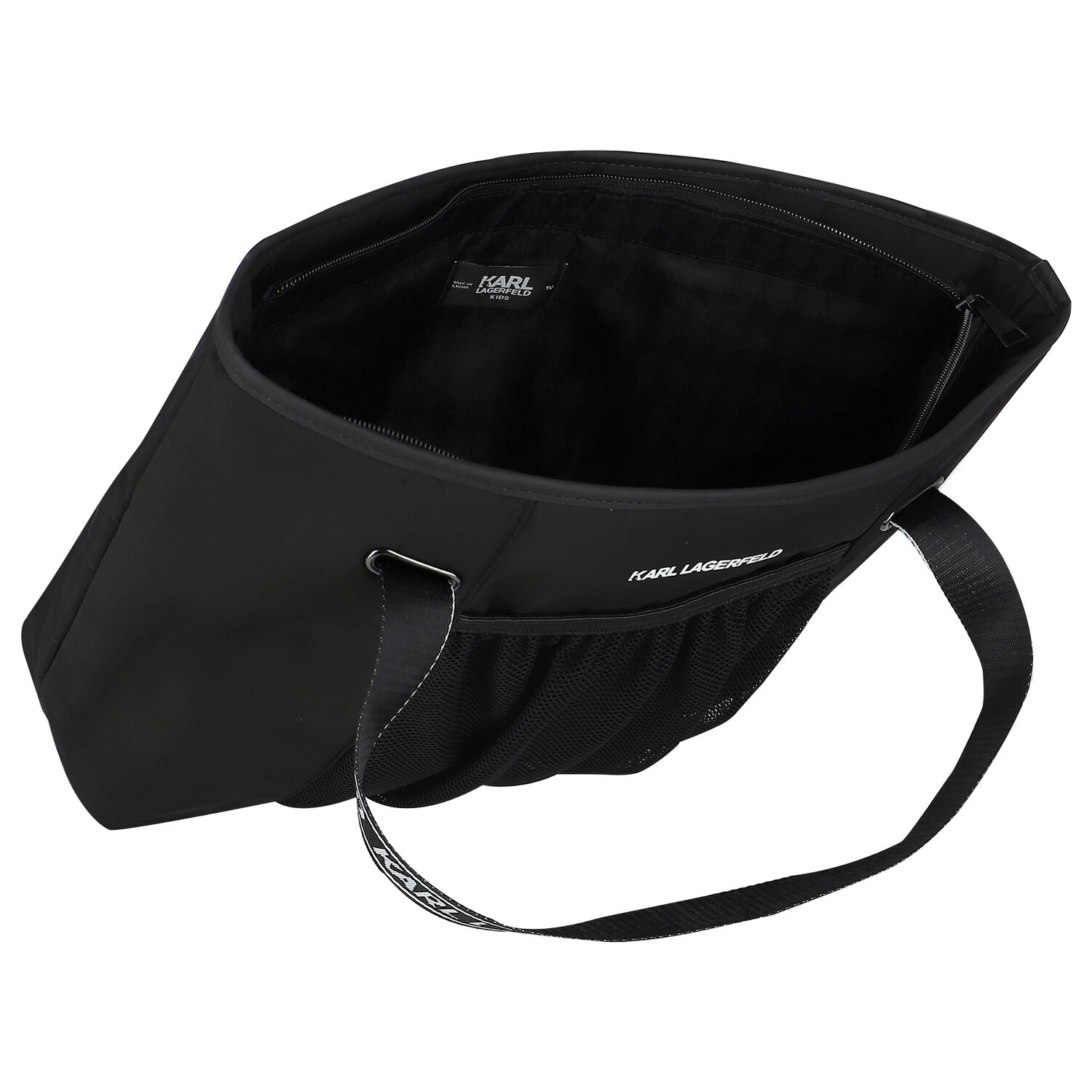 Girls Black Logo Tote Bag, 1, hi-res