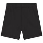 Boys Black Logo Shorts, 1, hi-res