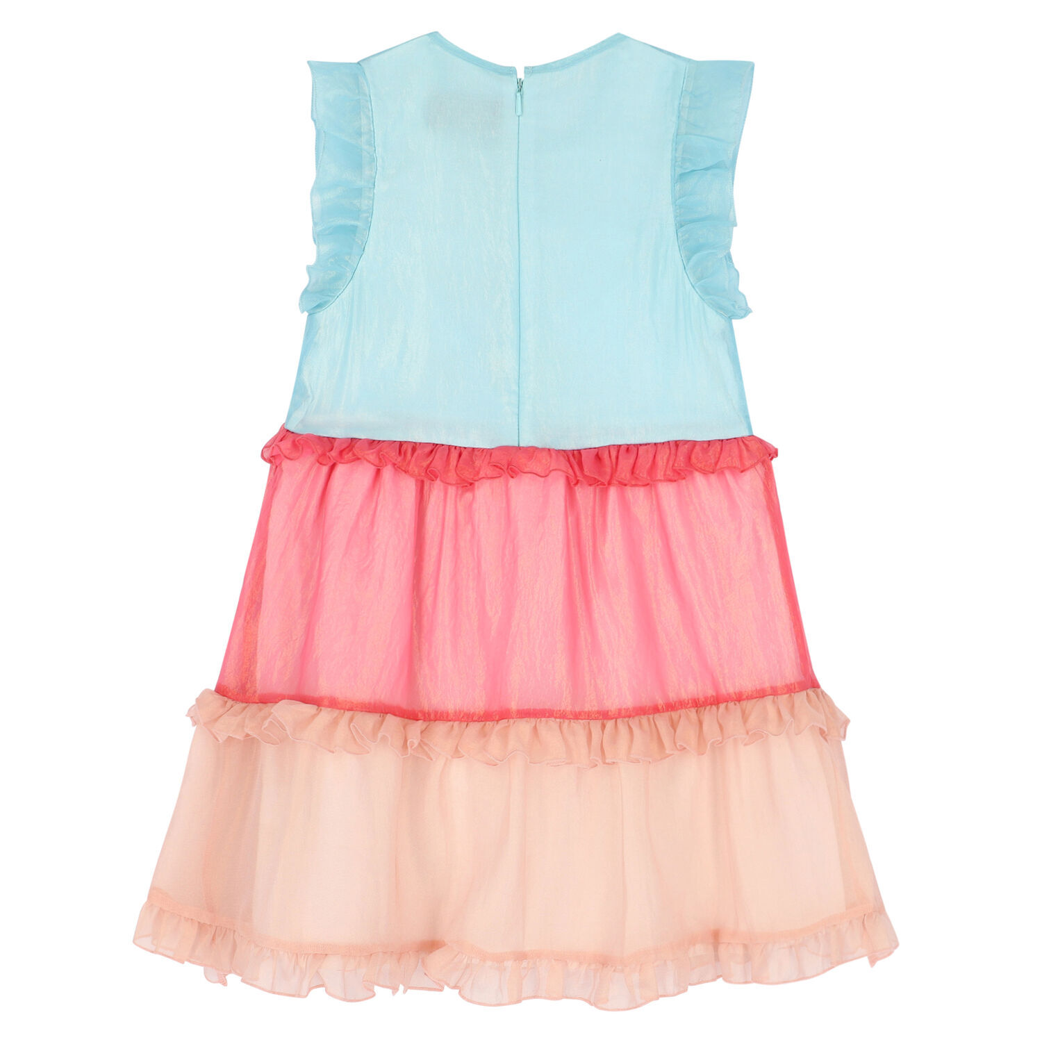 Girls Pink Organza Logo Dress, 1, hi-res