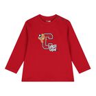 Baby Boys Red Teddy Bear Long Sleeve Top, 2, hi-res