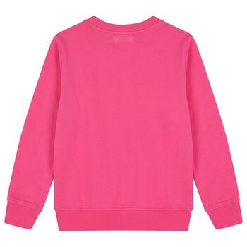 Girls Pink Teddy Bear Logo Sweatshirt
