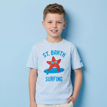 Boys Blue Starfish Logo T-Shirt