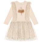 Girls Ivory Ruffle Tulle Dress, 1, hi-res