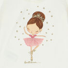 Younger Girls Ivory Long Sleeve Top, 1, hi-res