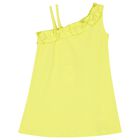 Girls Green Flamingo Dress, 2, hi-res