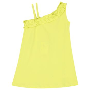 Girls Green Flamingo Dress
