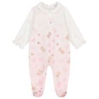 Baby Girls Ivory & Pink Babygrow, 1, hi-res