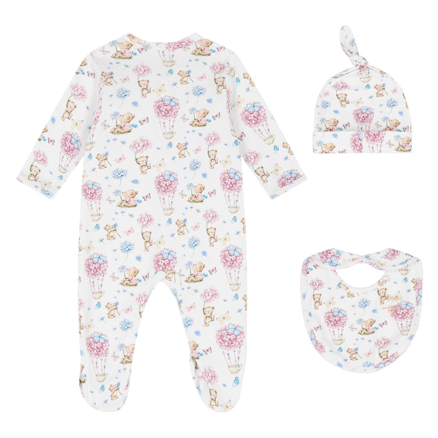 Baby Girls White Azalia Babygrow Set, 1, hi-res