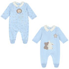 Baby Boys Blue Babygrows ( 2-Pack ), 1, hi-res