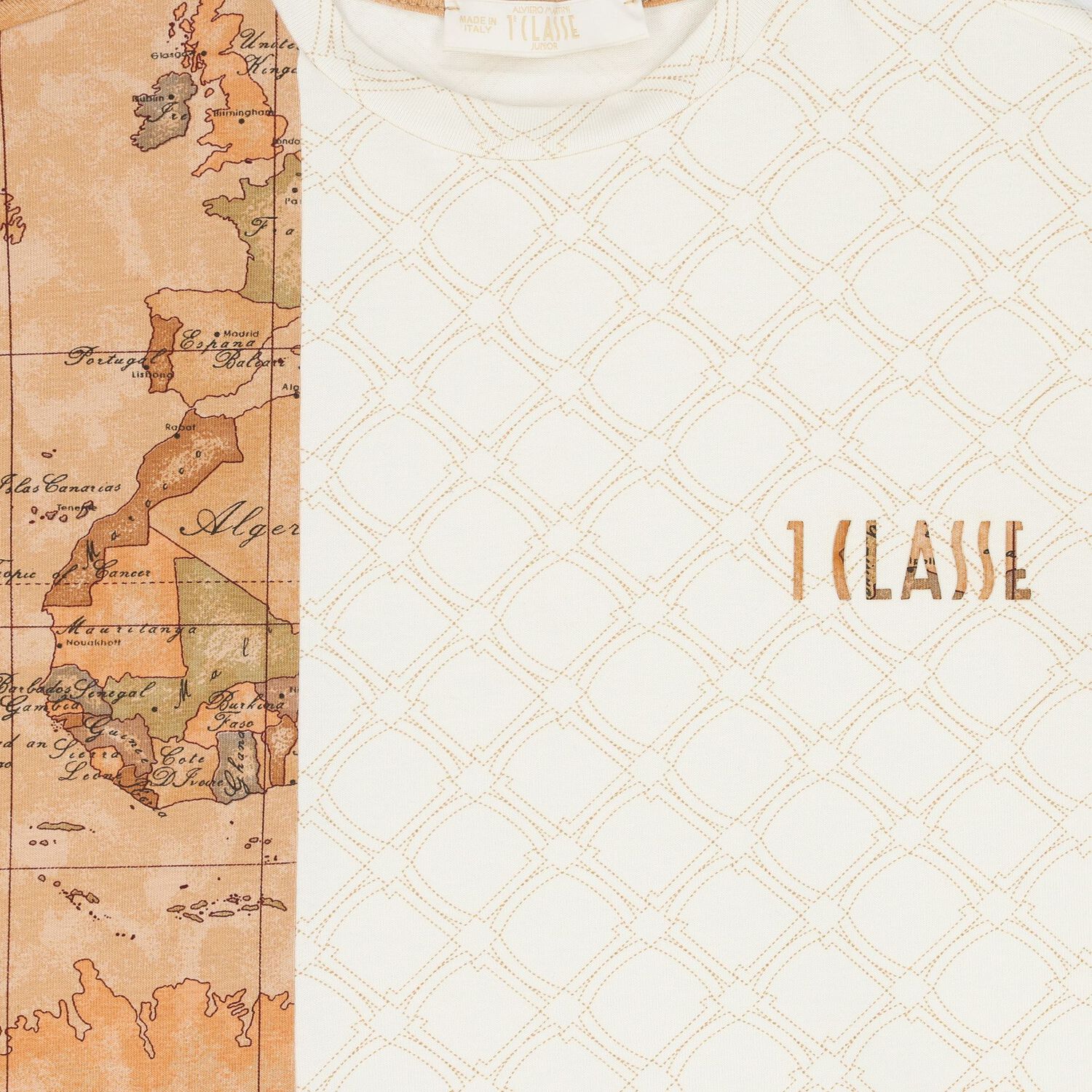 Boys Beige & Ivory Geo Map T-Shirt, 1, hi-res