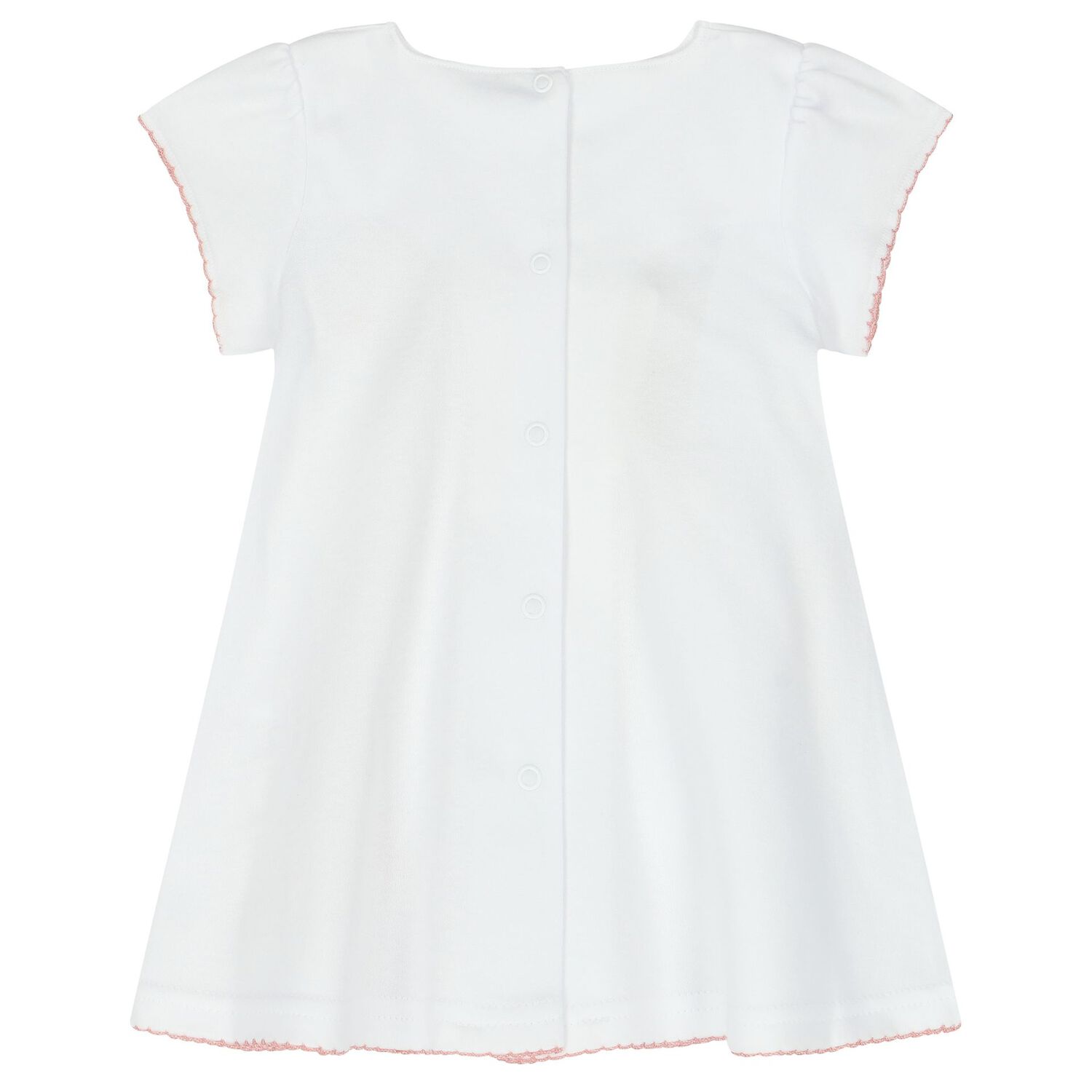 Baby Girls White & Pink Swan Dress, 1, hi-res