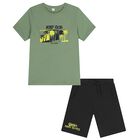 Boys Green & Black Shorts Set, 1, hi-res