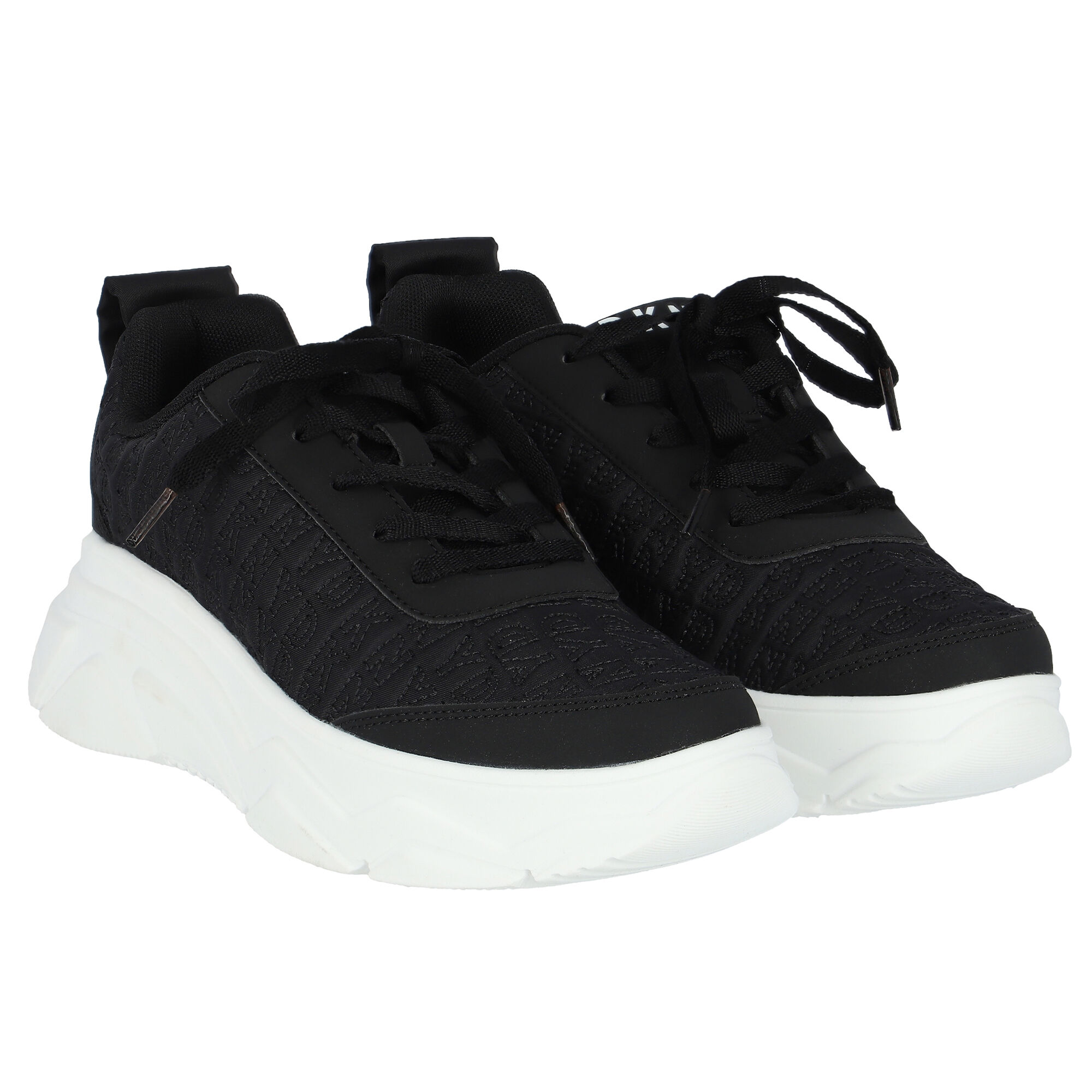 DKNY Black Logo Trainers Junior Couture UK