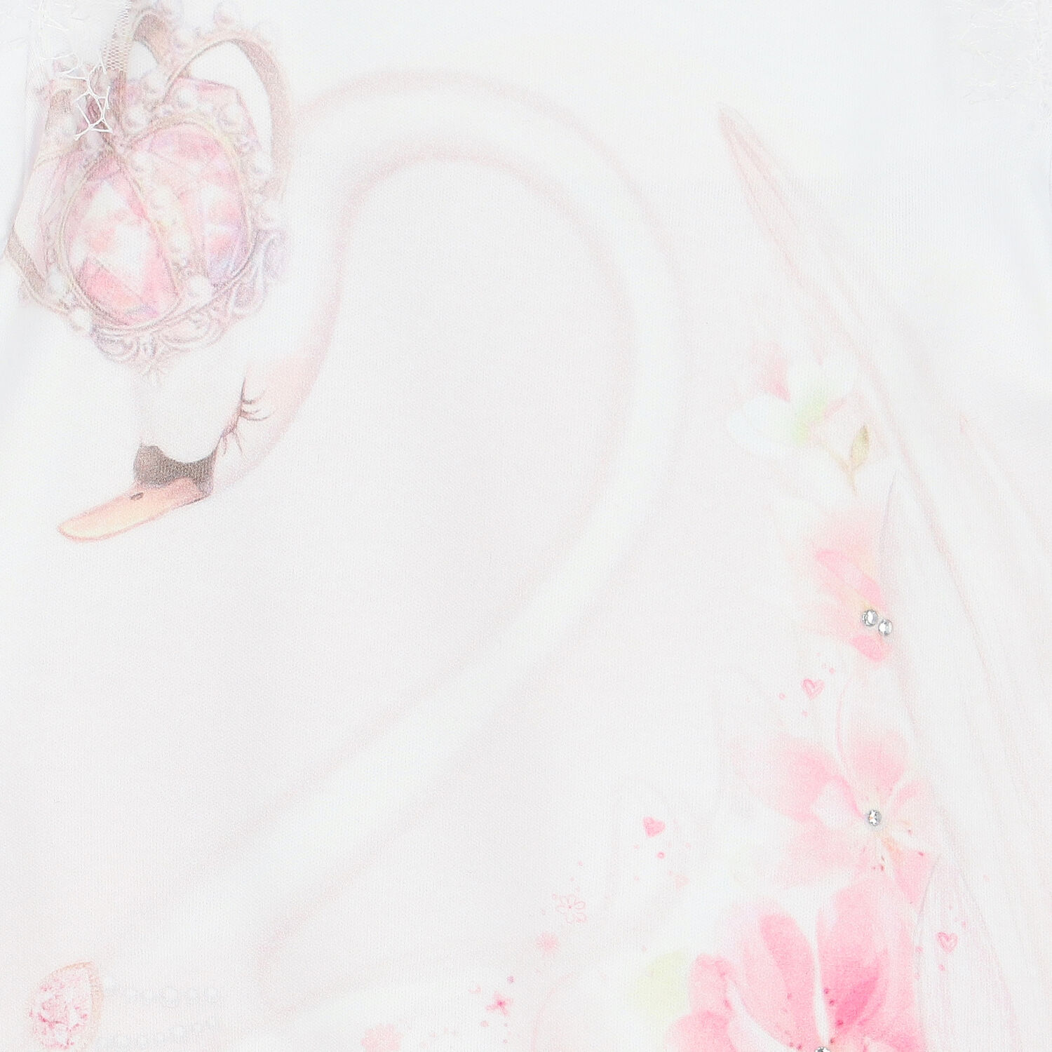 Baby Girls White Swan Romper, 1, hi-res image number null