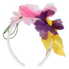 Girls Ivory Floral Headband, 1, hi-res