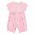 Baby Girls White & Pink Romper, 1, hi-res