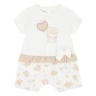 Baby Girls Ivory & Beige Rompers ( 2-Pack ), 1, hi-res