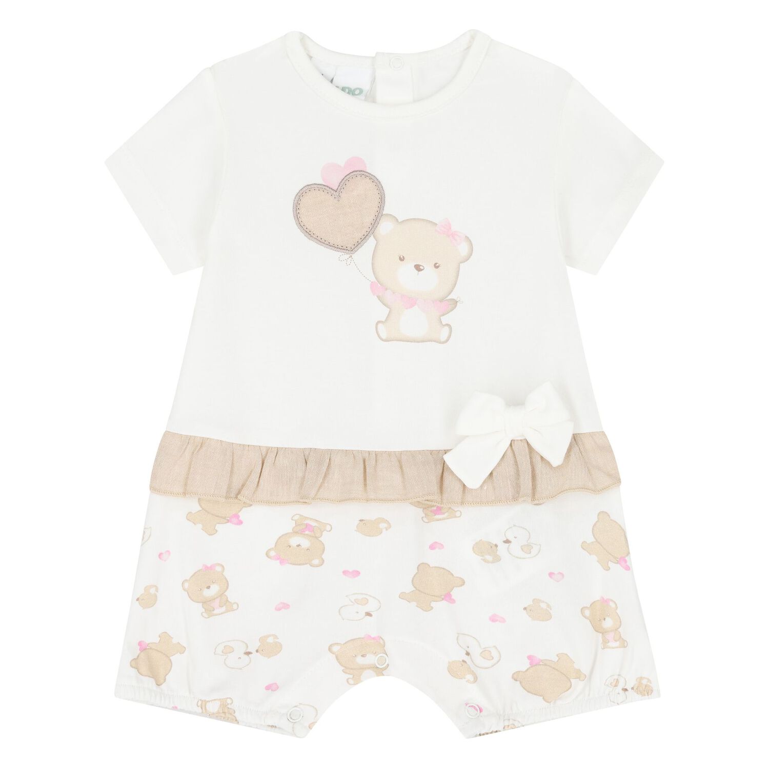 Baby Girls Ivory & Beige Rompers ( 2-Pack ), 1, hi-res