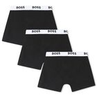 Boys Black Boxer Shorts (3-Pack), 1, hi-res