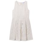 Girls Beige Dress, 2, hi-res