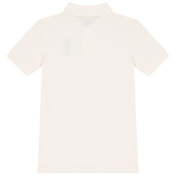 Boys Ivory Piqué Bear Polo Shirt