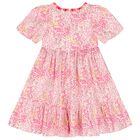 Girls Pink Floral Dress, 1, hi-res