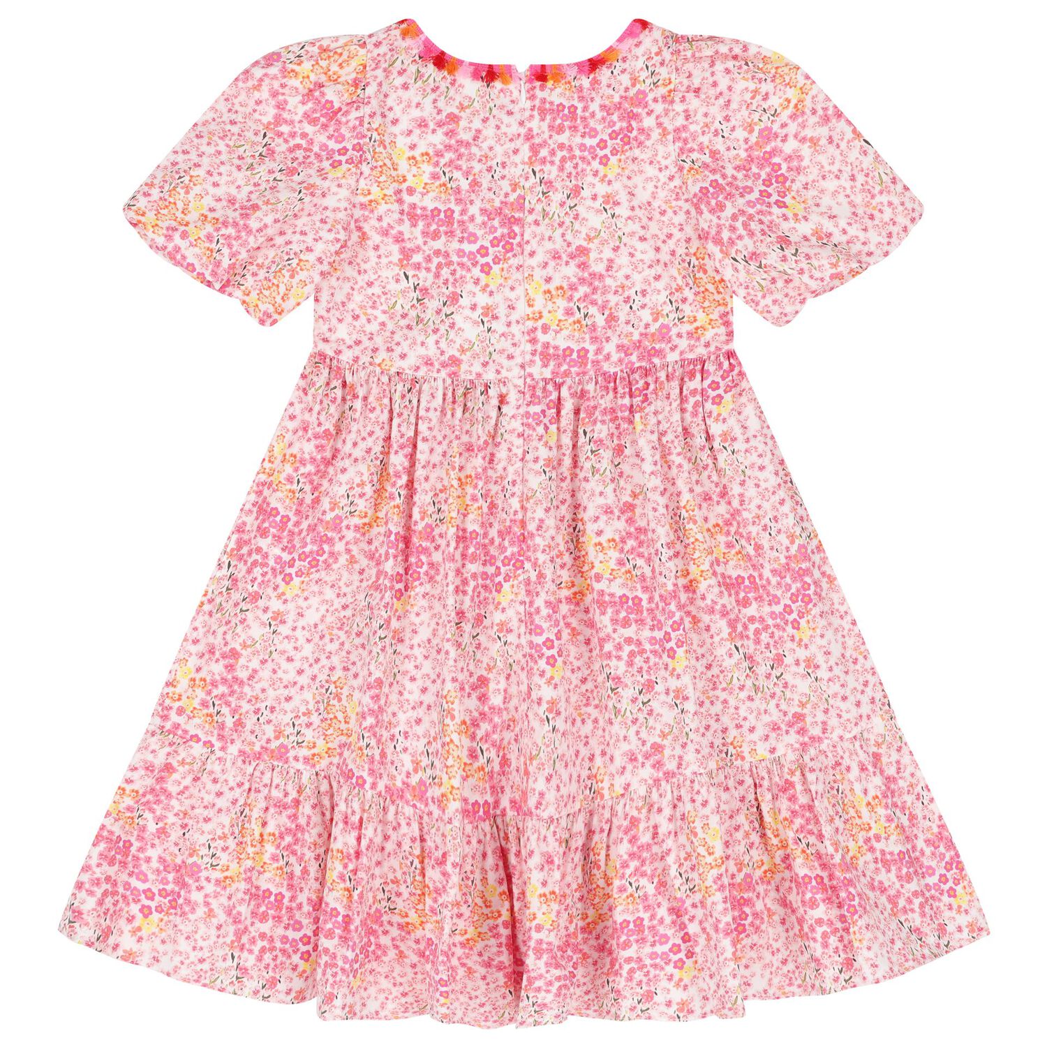 Girls Pink Floral Dress, 1, hi-res