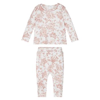 Baby Girls Pink & Ivory Toile De Jouy Pyjamas