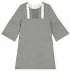 Girls Grey Jersey Dress, 1, hi-res